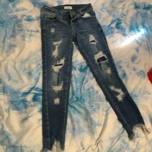 Girls jeans with pull string to tighten if needed